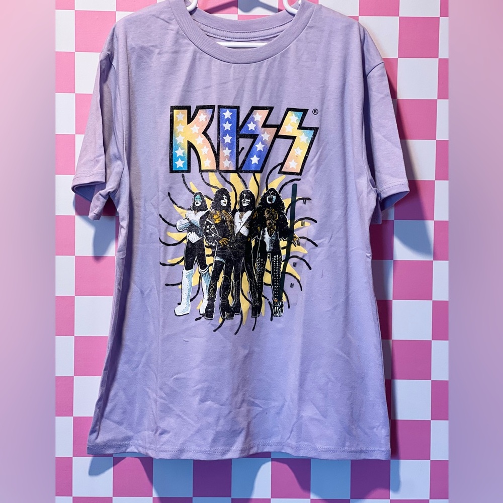 Kiss Kids Band Tee - Light Purple
